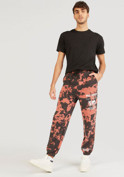 Tie-Dye Print Joggers with Drawstring Closure and Pockets-Joggers-image-1
