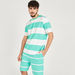 Striped Crew Neck T-shirt with Short Sleeves-T Shirts-thumbnail-0