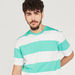 Striped Crew Neck T-shirt with Short Sleeves-T Shirts-thumbnail-2