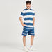 Striped Crew Neck T-shirt with Short Sleeves-T Shirts-thumbnail-1