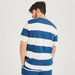 Striped Crew Neck T-shirt with Short Sleeves-T Shirts-thumbnailMobile-3