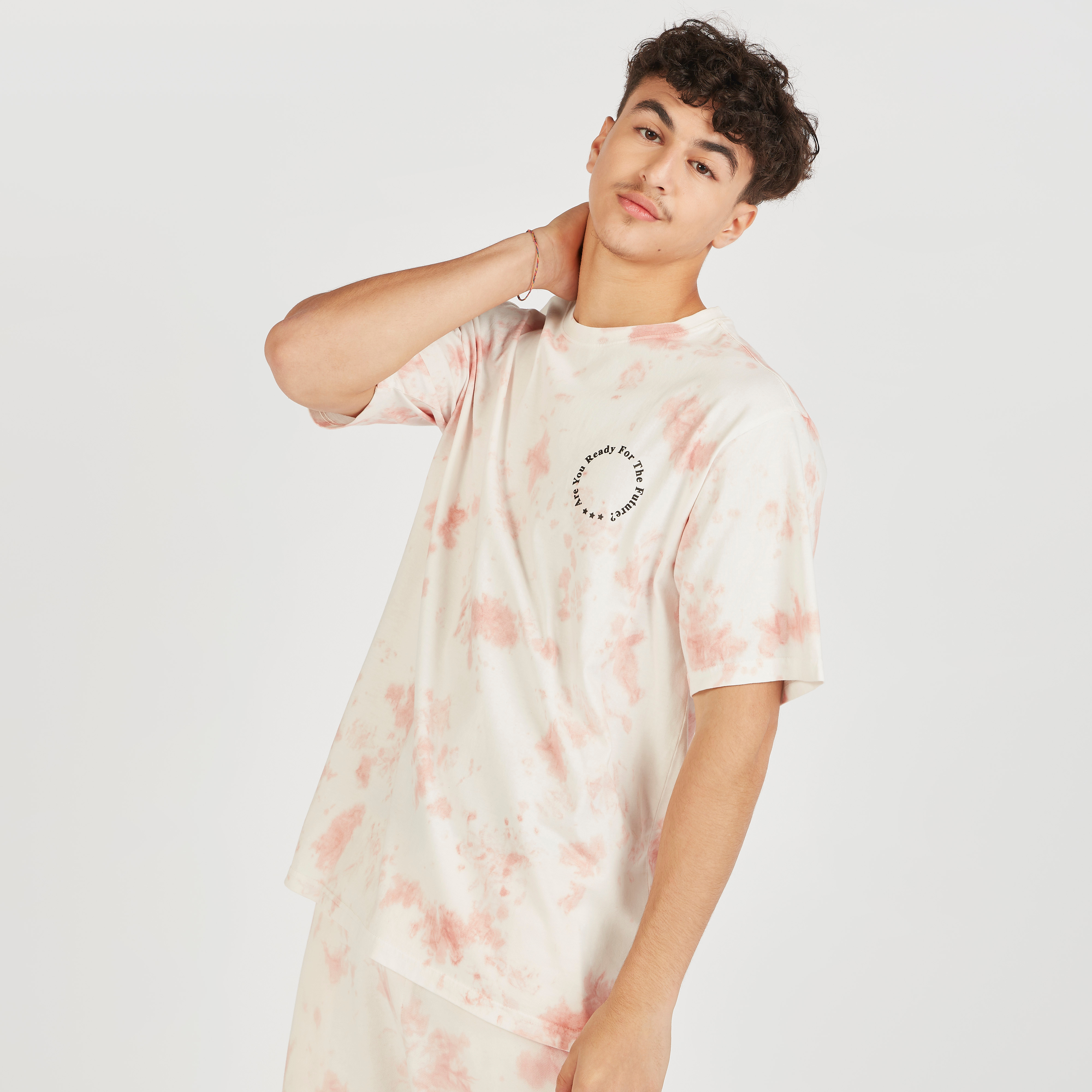 Tie Dye Print Crew Neck T-shirt with Short Sleeves-men-clothing-tshirtsandpolos-tshirts-image-1