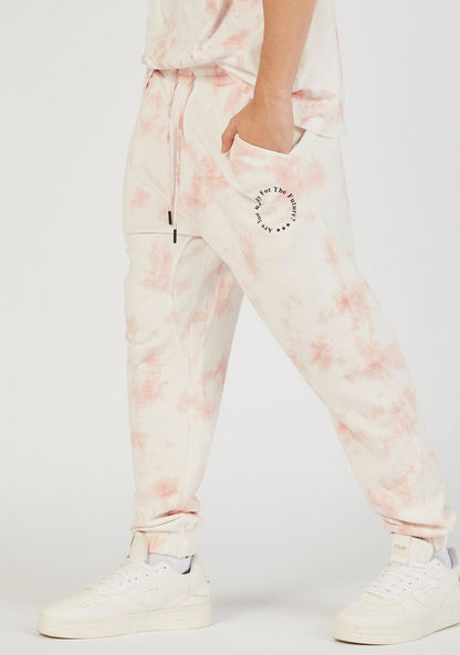 Tie-Dye Print Joggers with Drawstring Closure and Pockets-Joggers-image-0