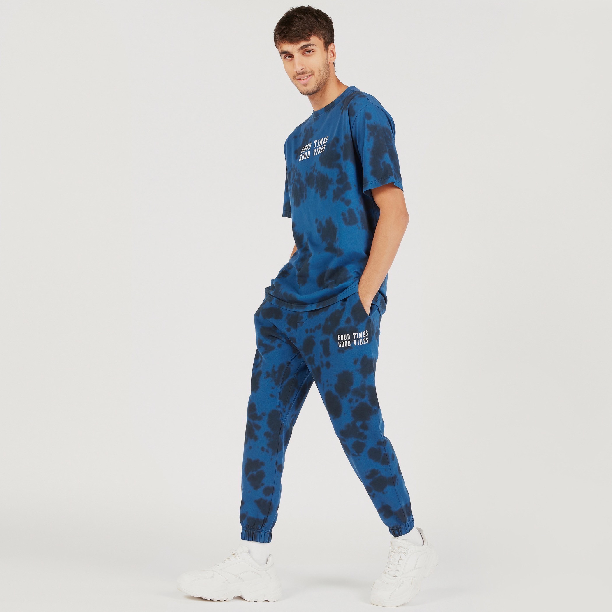 Tie-Dye Print Joggers with Drawstring Closure and Pockets-men-clothing-bottoms-joggers-image-2