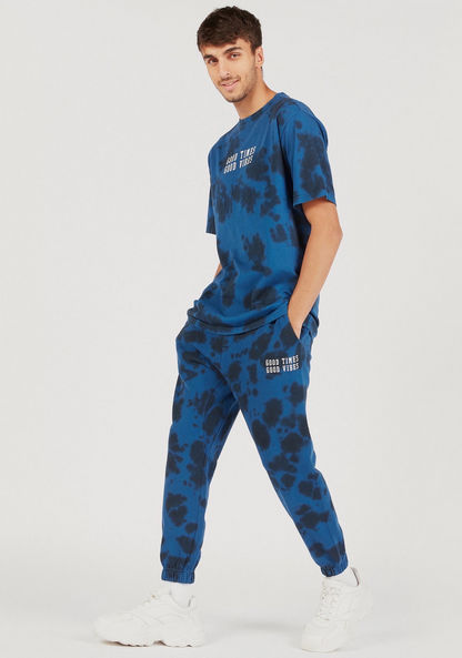 Tie-Dye Print Joggers with Drawstring Closure and Pockets-Joggers-image-1