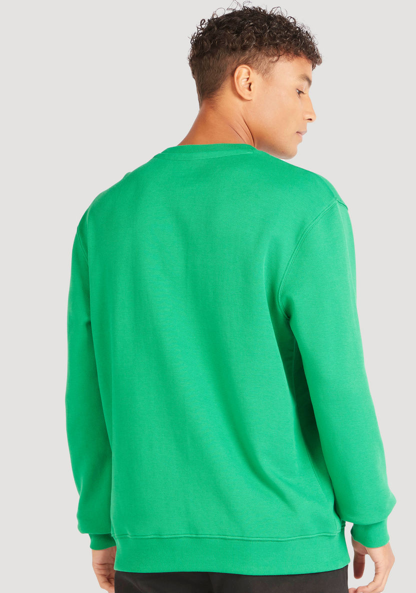 Embroidered Crew Neck Sweatshirt with Long Sleeves-Sweatshirts-image-3
