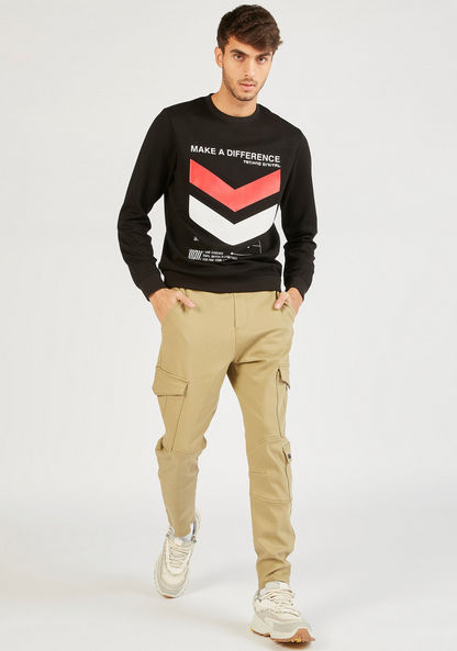 Graphic Print Crew Neck Sweatshirt with Long Sleeves-Sweatshirts-image-1
