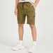Solid Cargo Shorts with Drawstring Closure and Pockets-Shorts-thumbnailMobile-0