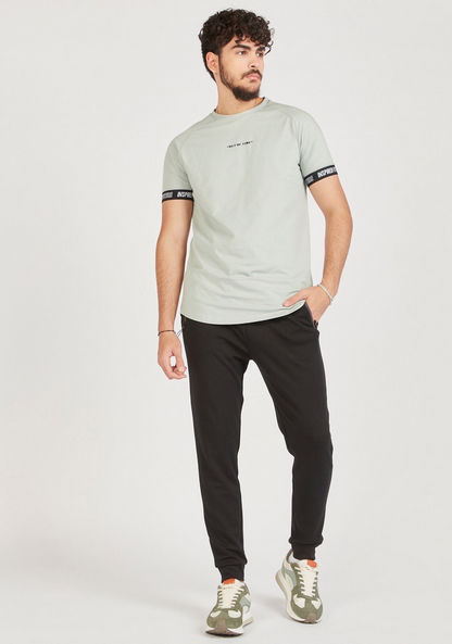 Solid Mid-Rise Joggers with Drawstring Closure and Zipped Pockets-Joggers-image-1