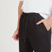 Solid Mid-Rise Track Pants with Drawstring Closure and Pockets-Pants-thumbnail-2