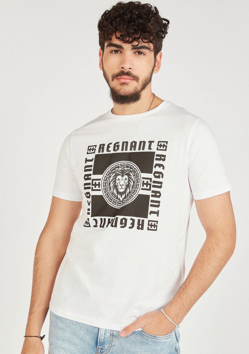 Printed T-shirt with Crew Neck and Short Sleeves-T Shirts-image-2