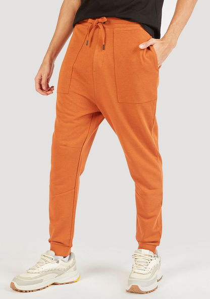 Solid Full Length Joggers with Drawstring Closure and Pockets-Joggers-image-0