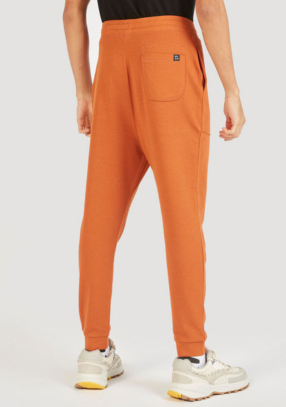 Solid Full Length Joggers with Drawstring Closure and Pockets-Joggers-image-2