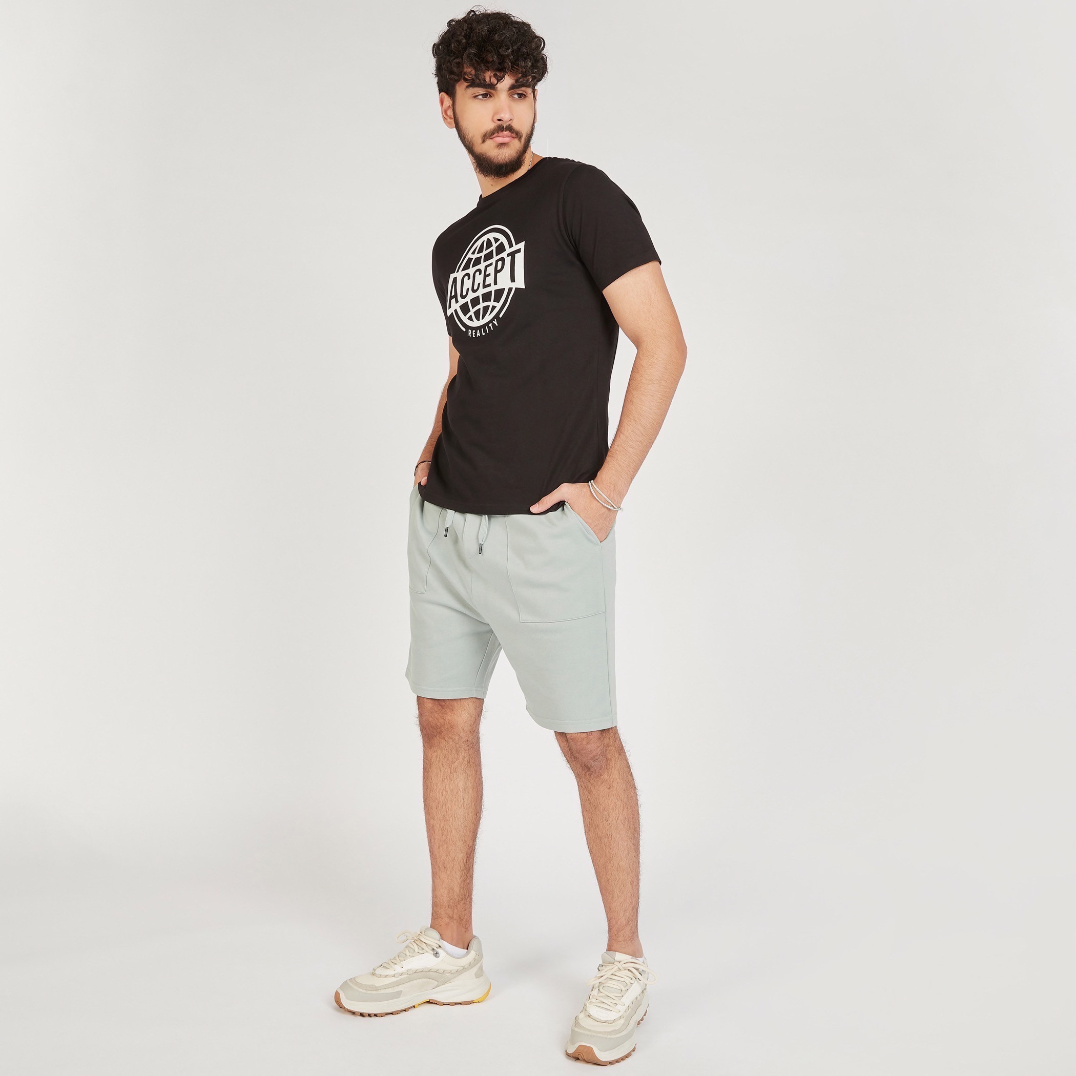 Solid Shorts with Pockets and Drawstring Closure-men-clothing-bottoms-shorts-image-3