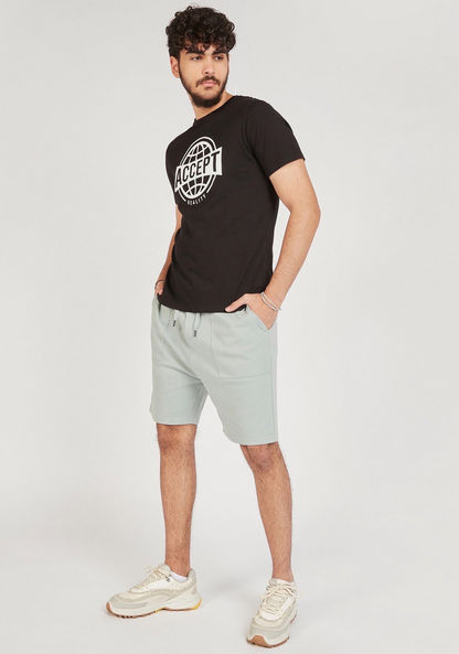 Solid Shorts with Pockets and Drawstring Closure-Shorts-image-2