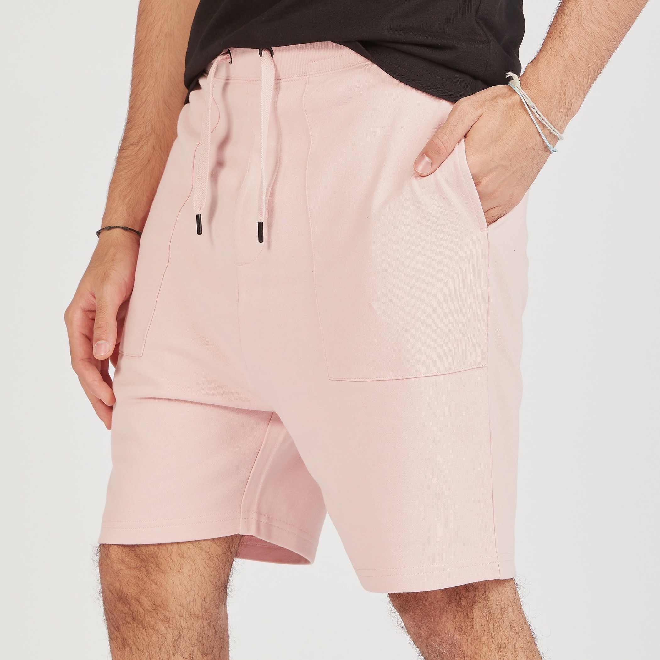 Solid Shorts with Pockets and Drawstring Closure-men-clothing-bottoms-shorts-image-6