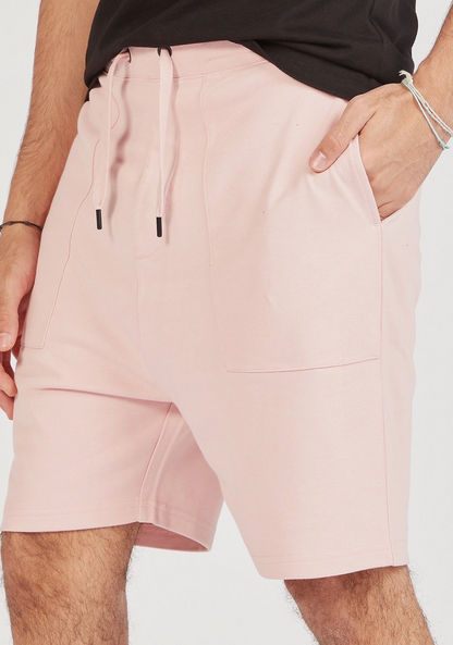 Solid Shorts with Pockets and Drawstring Closure-Shorts-image-0