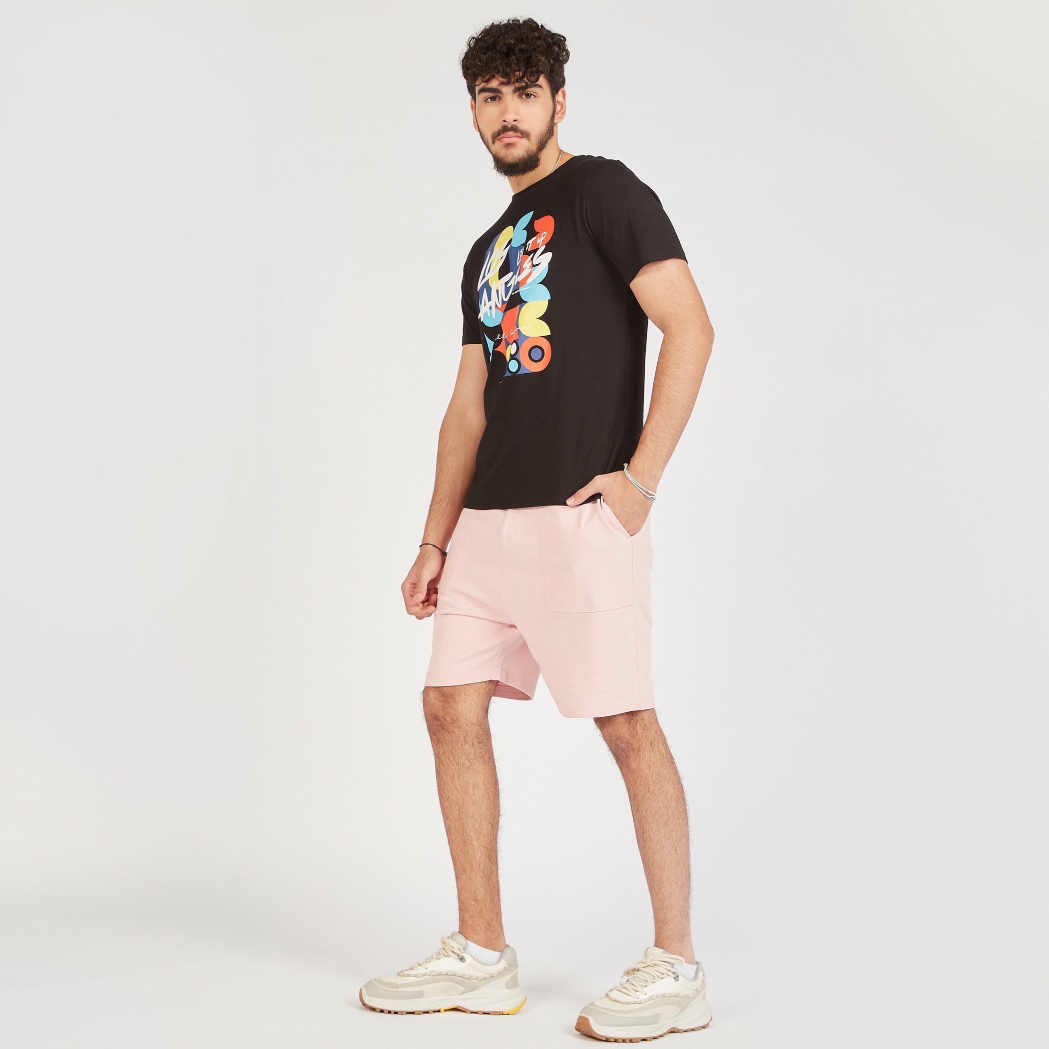Solid Shorts with Pockets and Drawstring Closure-men-clothing-bottoms-shorts-image-7