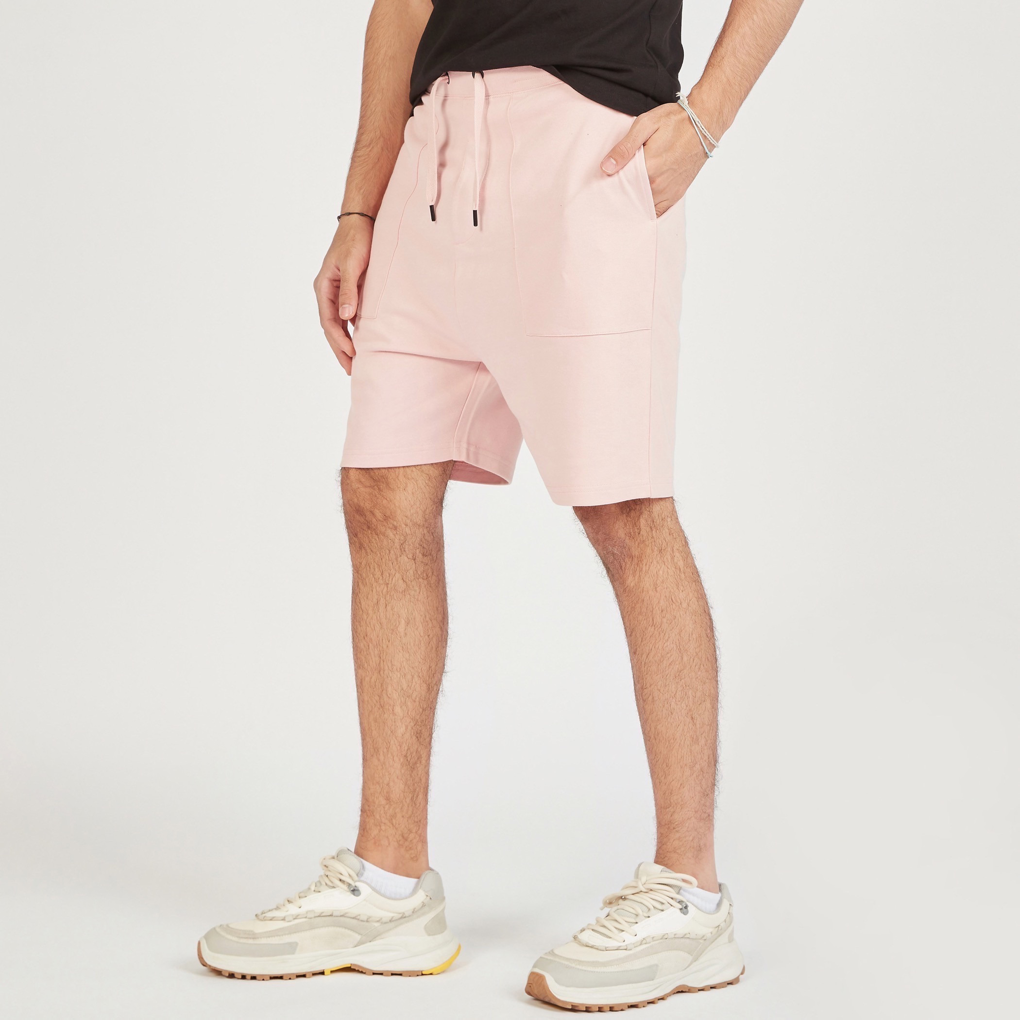 Solid Shorts with Pockets and Drawstring Closure-men-clothing-bottoms-shorts-image-8