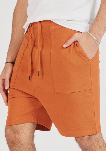Solid Shorts with Pockets and Drawstring Closure-Shorts-image-2