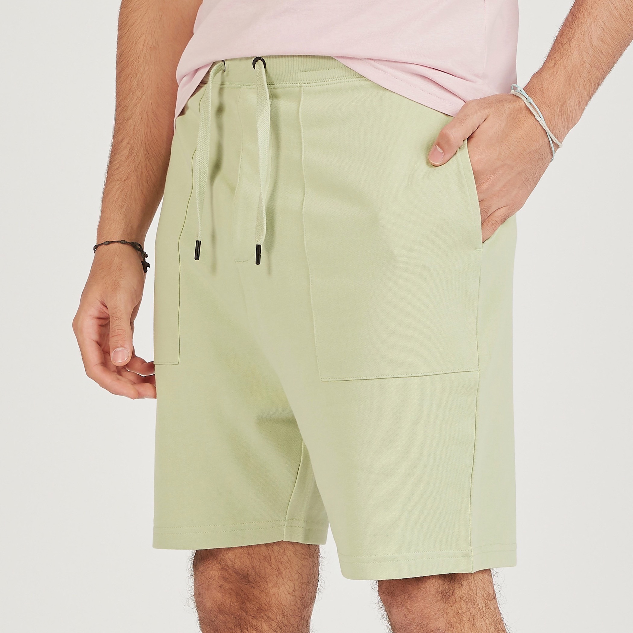 Solid Shorts with Pockets and Drawstring Closure-men-clothing-bottoms-shorts-image-16