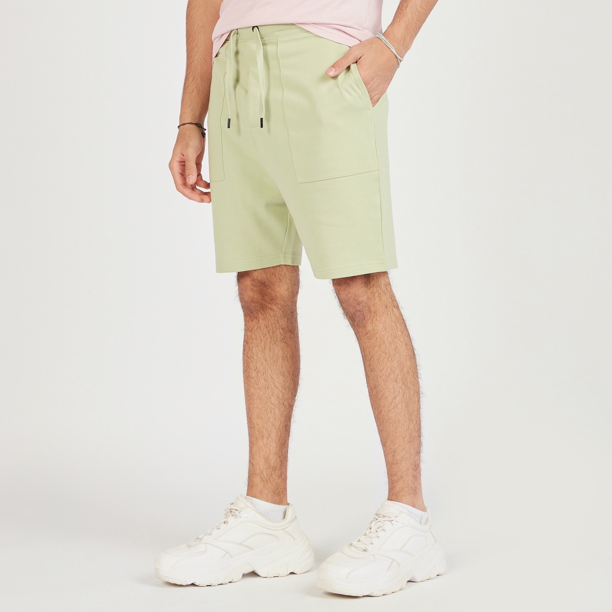 Solid Shorts with Pockets and Drawstring Closure-men-clothing-bottoms-shorts-image-18