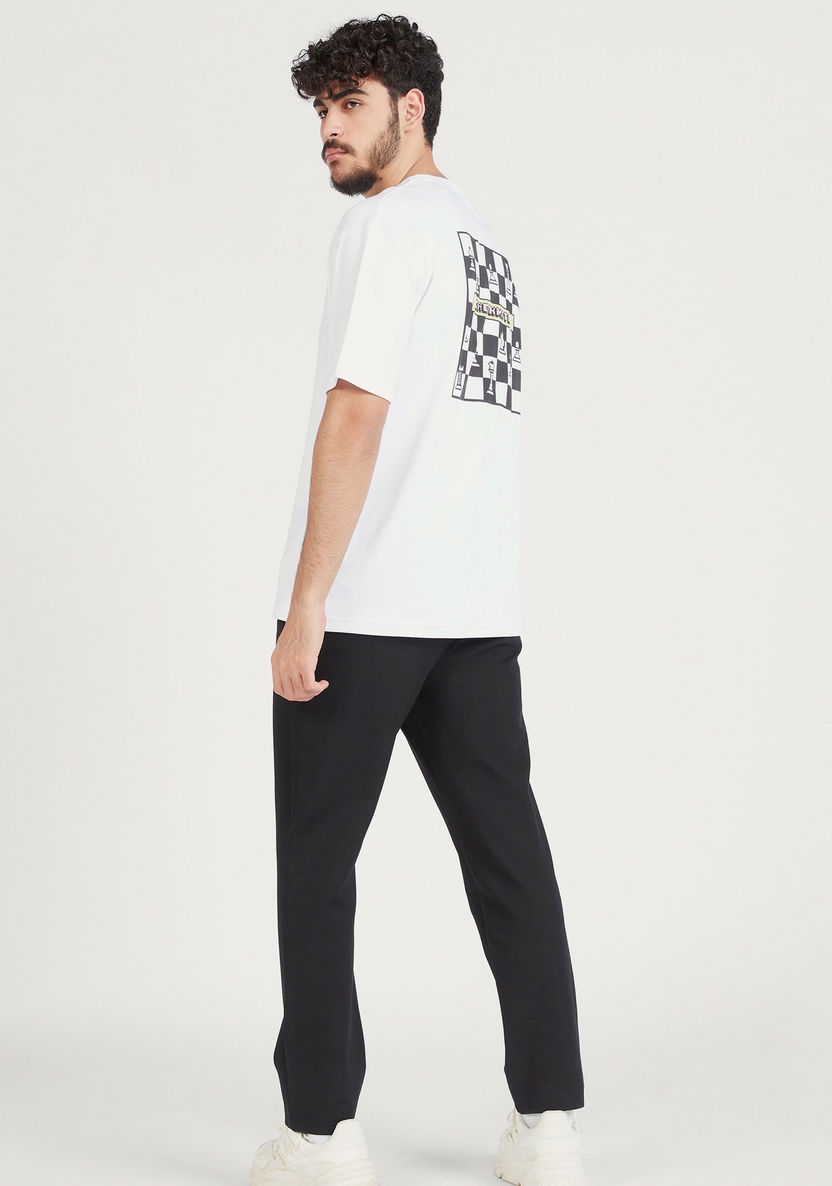 Printed Crew Neck T-shirt with Short Sleeves-T Shirts-image-1