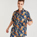 Floral Print Shirt with Short Sleeves and Button Closure-Shirts-thumbnailMobile-1