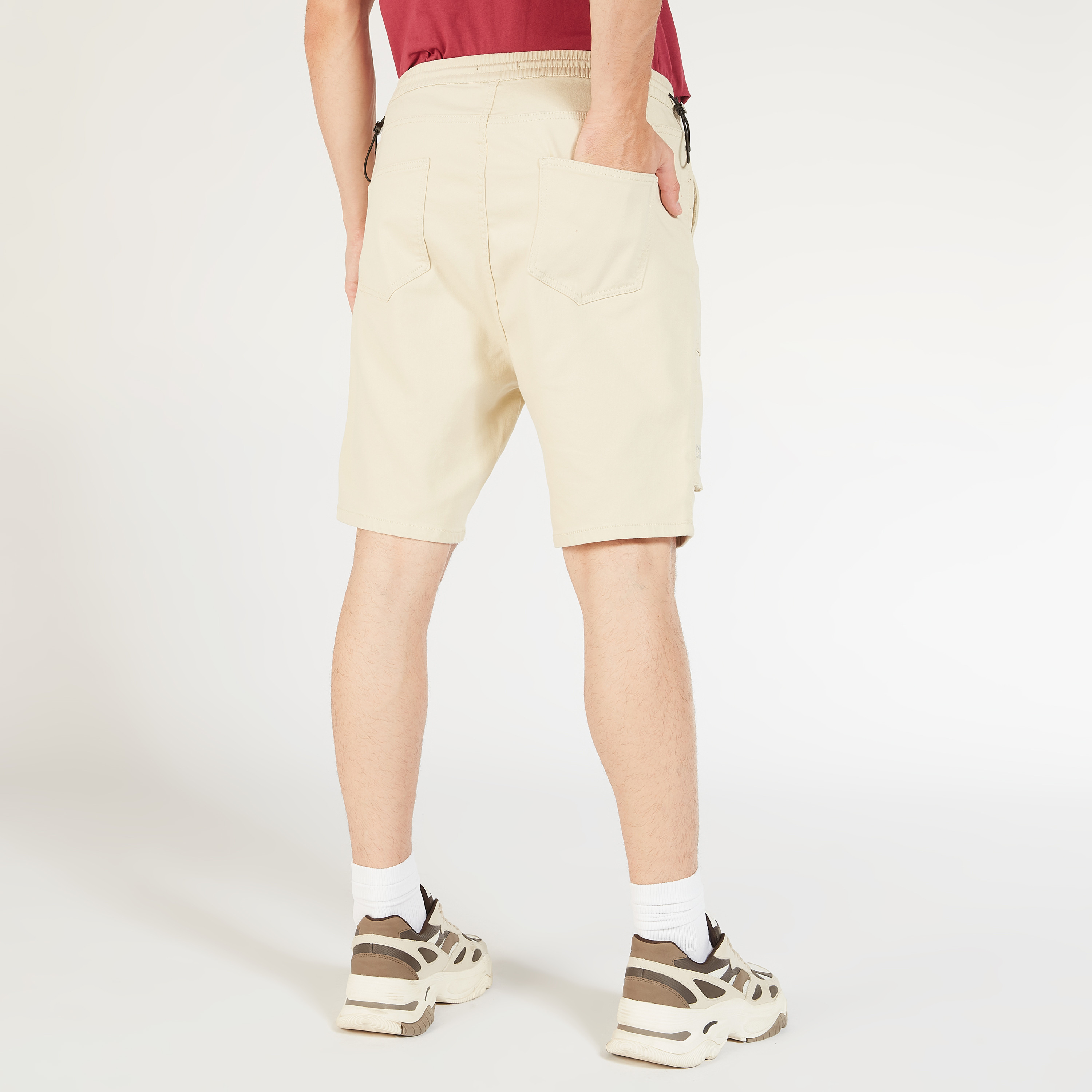 Solid Mid-Rise Shorts with Elasticated Waistband and Pockets-men-clothing-bottoms-shorts-image-8
