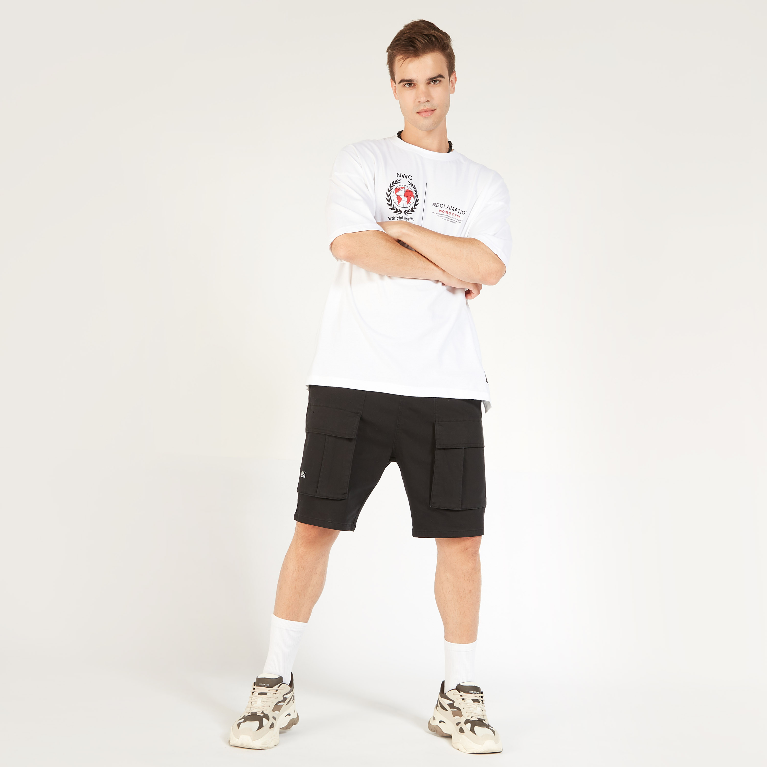 Solid Mid-Rise Shorts with Elasticated Waistband and Pockets-men-clothing-bottoms-shorts-image-14