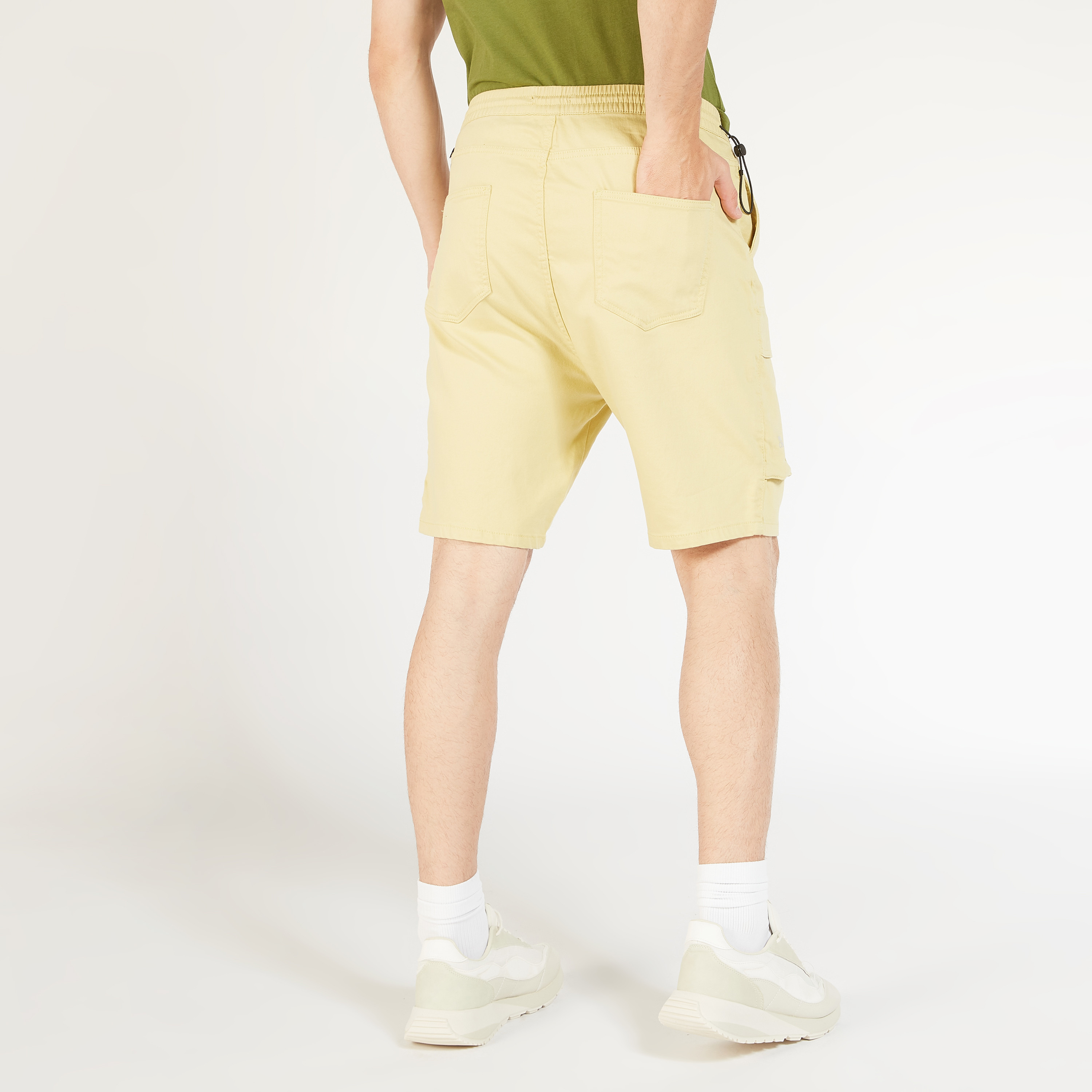 Solid Mid-Rise Shorts with Elasticated Waistband and Pockets-men-clothing-bottoms-shorts-image-12