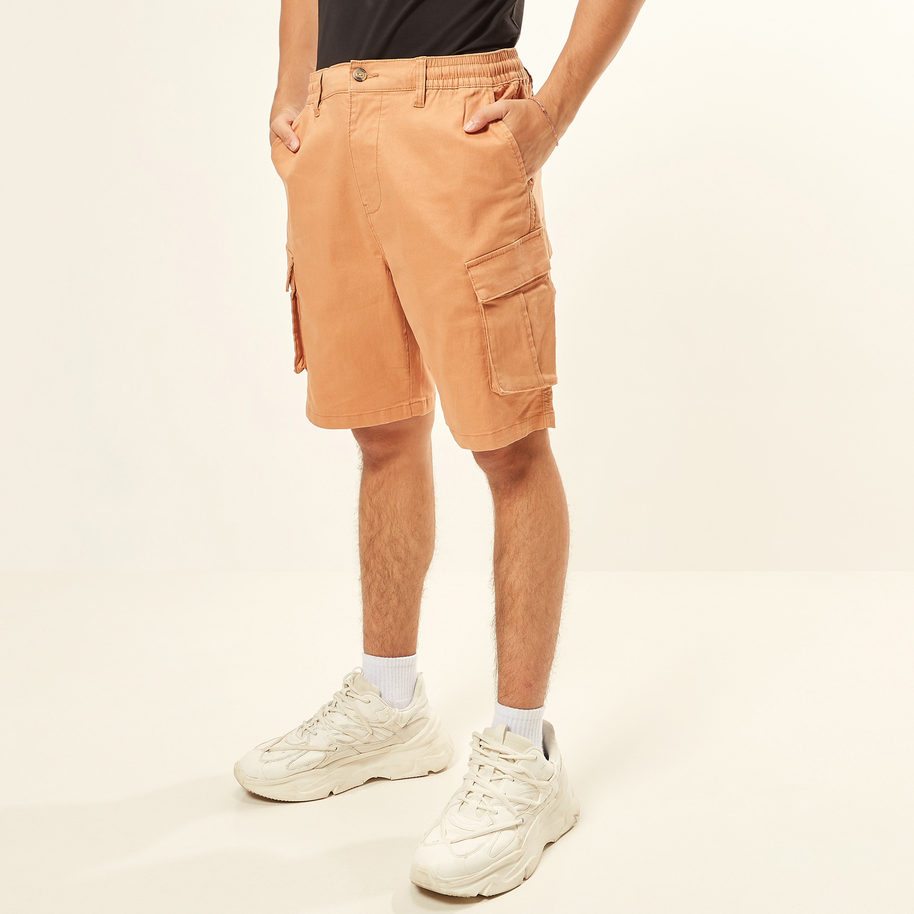 Solid sales cargo shorts