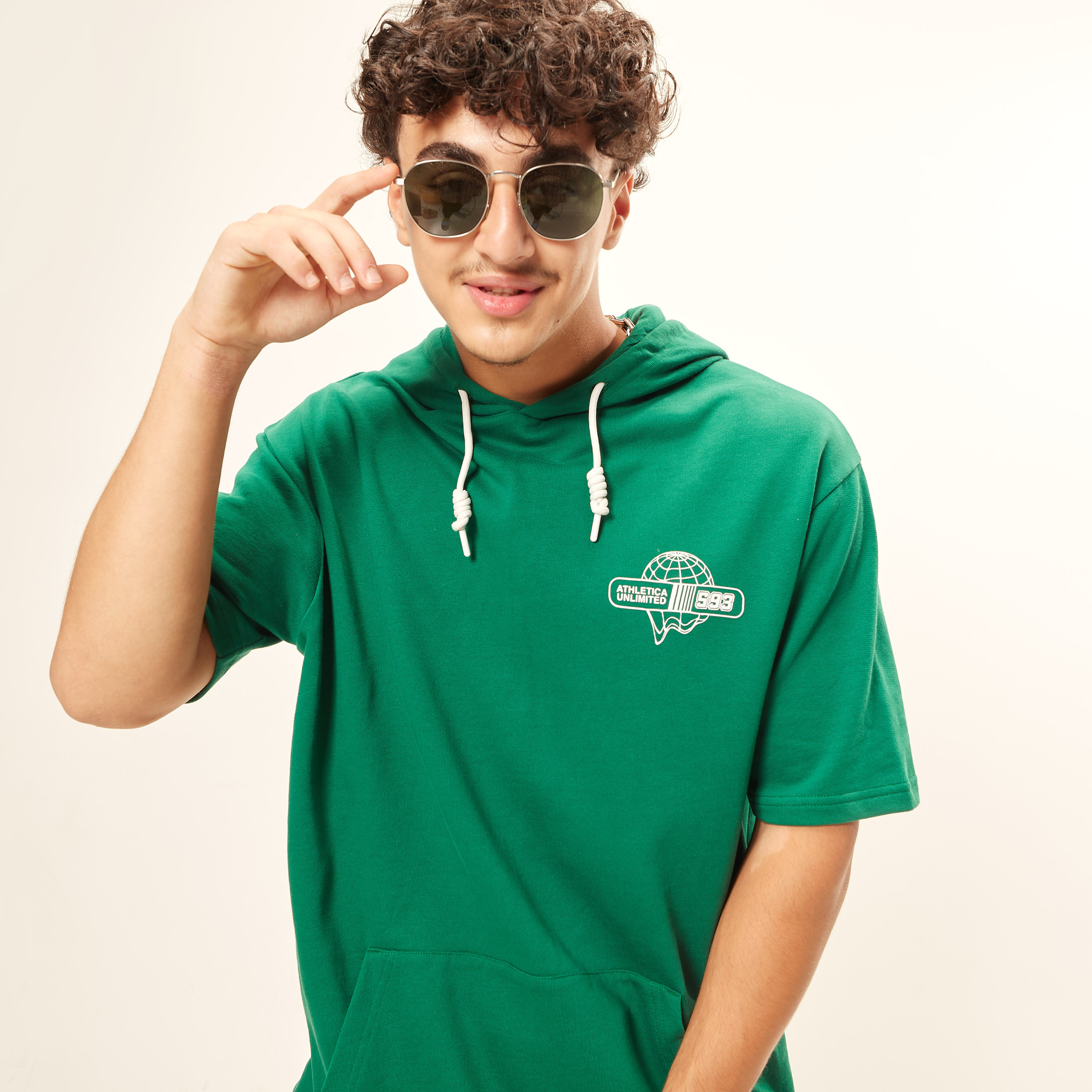 SP Active Men's Short Sleeve Cotton Anorak Hoodie T-Shirt – Kangaroo Pocket – Color Block – S To 2XL