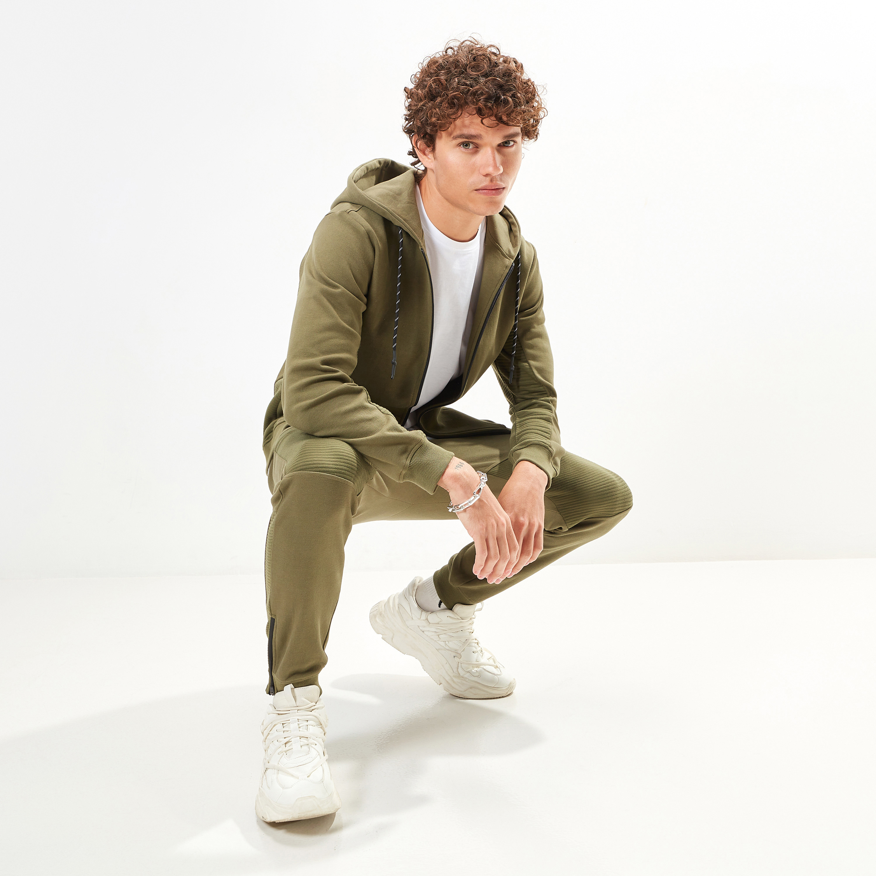 Shop Panelled Zip Through Jacket with 
