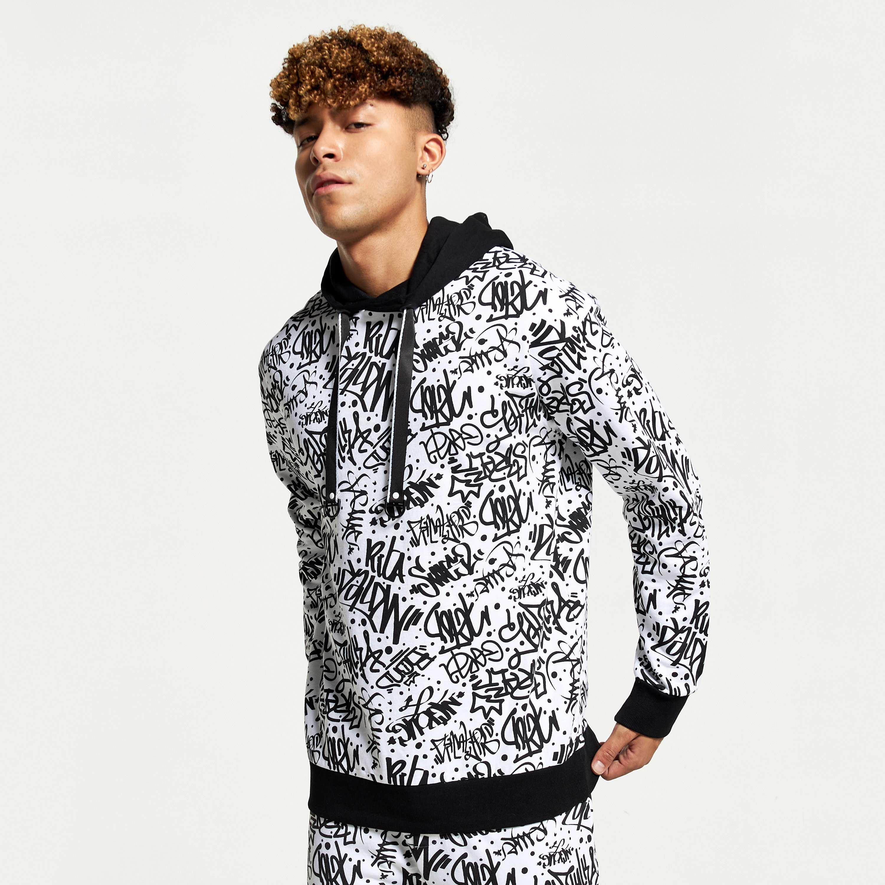 Buy All Over Print Hoodie with Long Sleeves Splash UAE