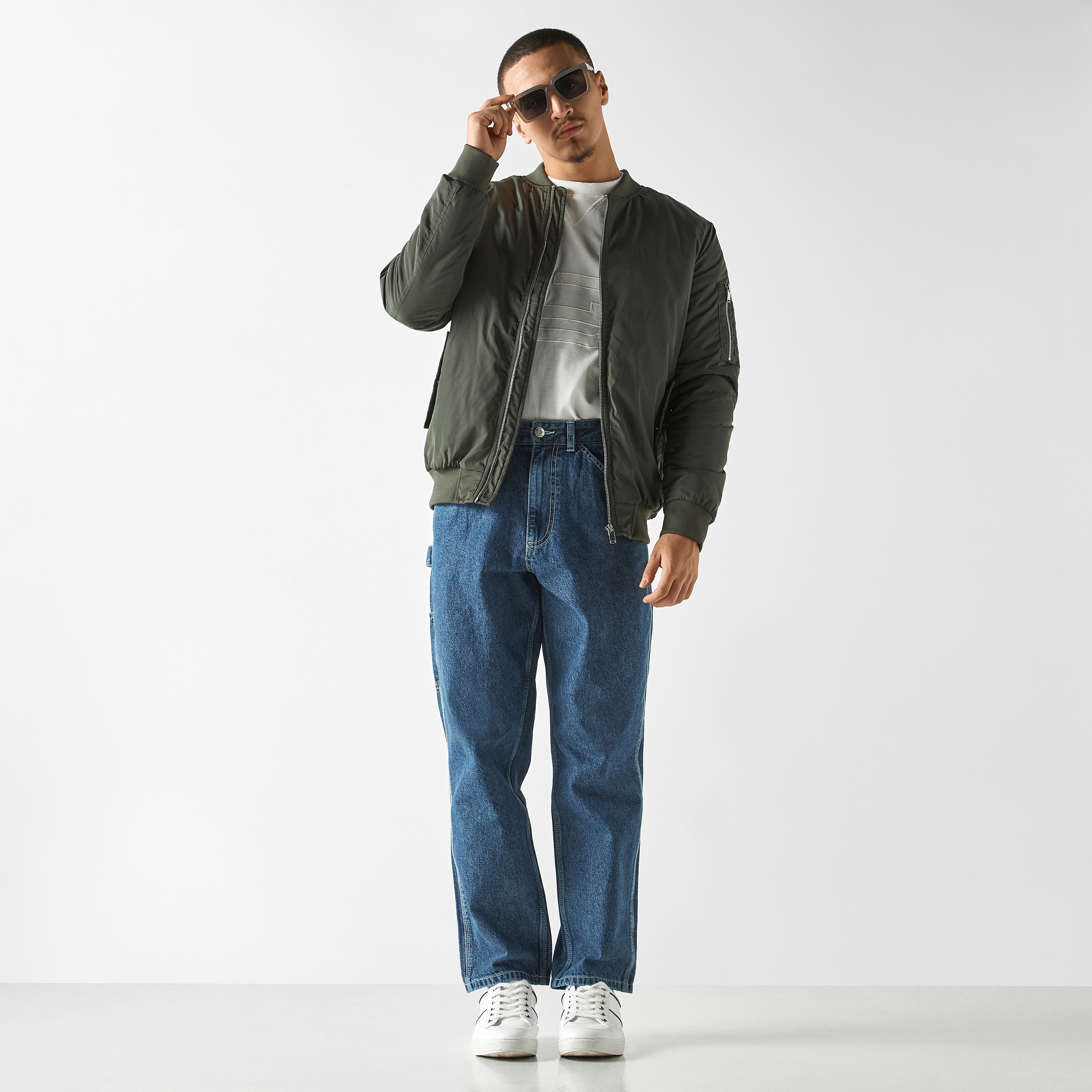 Bomber Jacket with Zip Closure and Pockets-men-clothing-jacketsandblazers-jackets-image-2