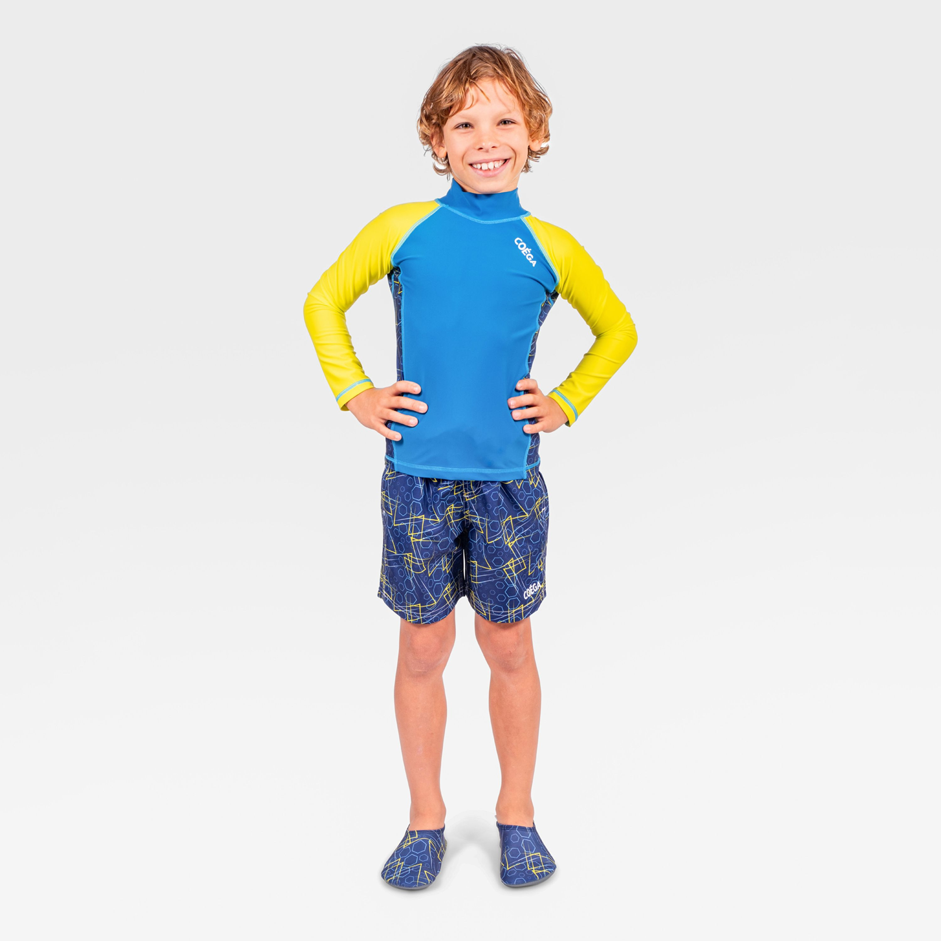 COEGA Boys Board Shorts, Navy Geometric-sports-boys-clothing-swimwear-image-2