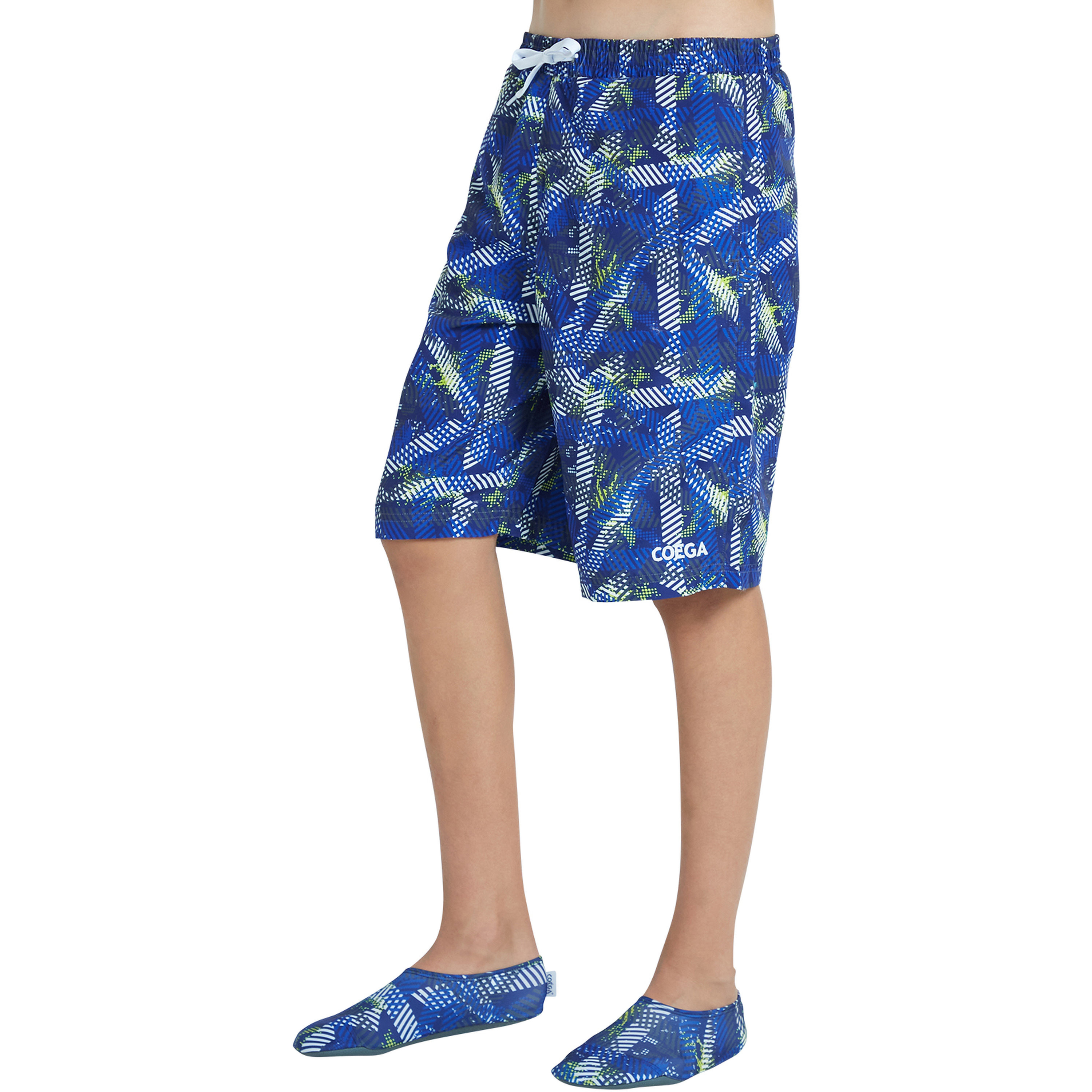 شورتات كويغا للأولاد مع خصر مطاطي - خطوط رمادية زرقاء AOP-boys-clothing-sportswear-swimwear-image-3