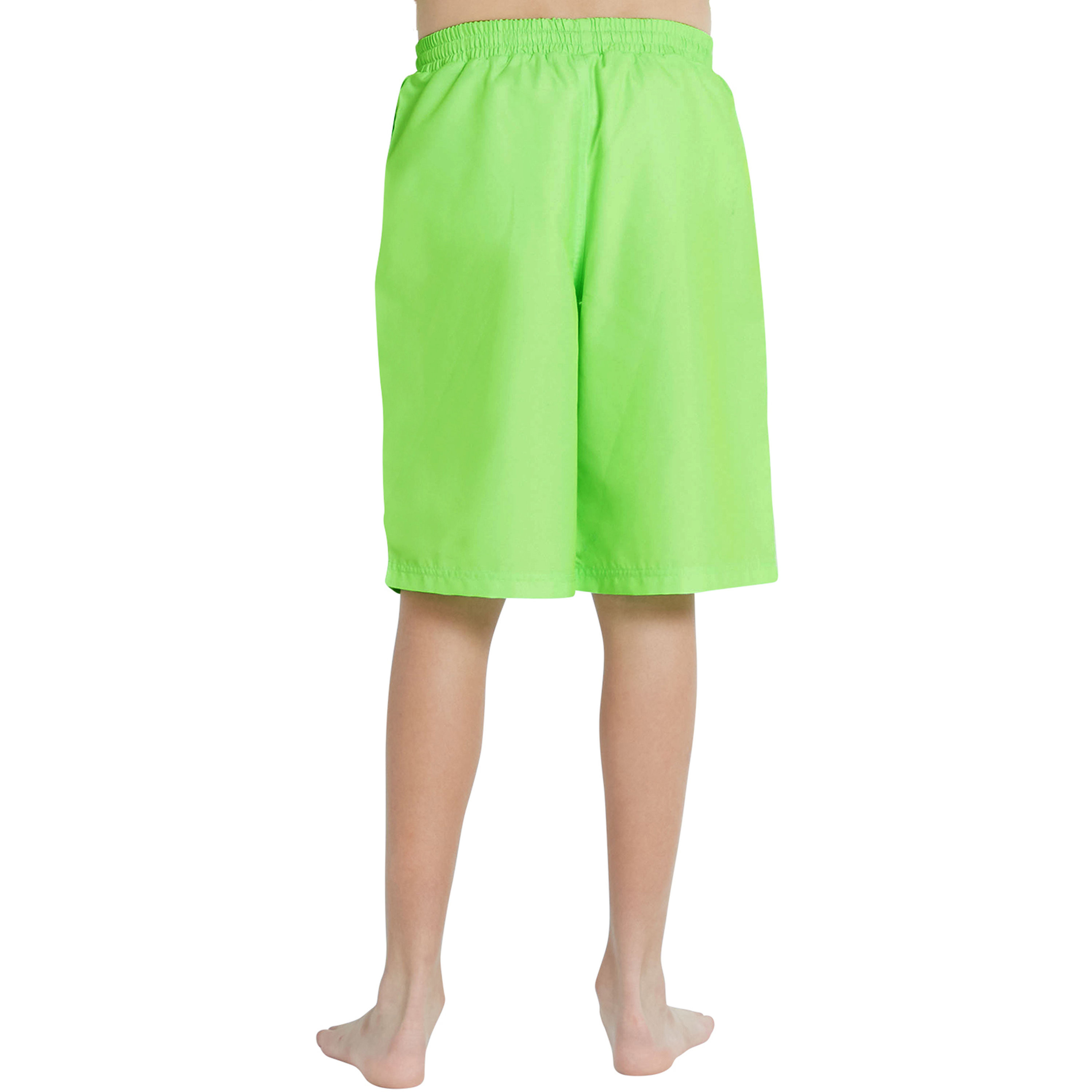 شورت كويغا بويز بورد شورت بخصر مطاطي – أخضر ليموني صلب-sports-boys-clothing-swimwear-image-3