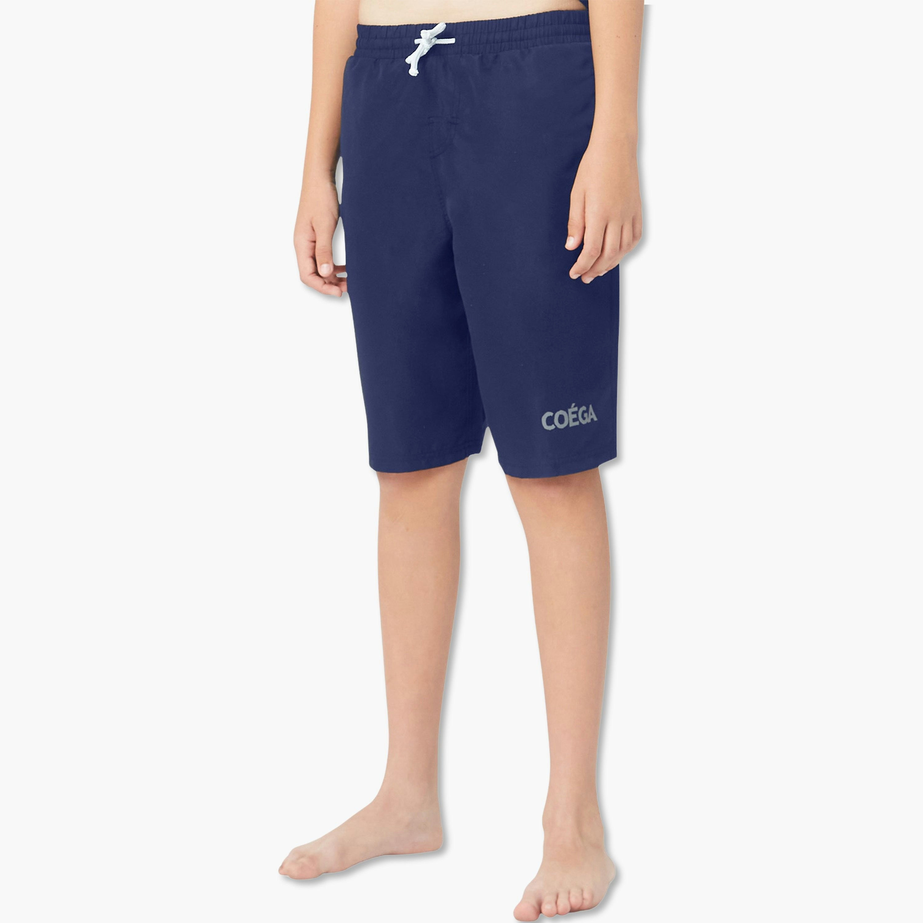 Coega Boys Boardshorts with Elastic Waist - Solid Navy-sports-boys-clothing-swimwear-image-1