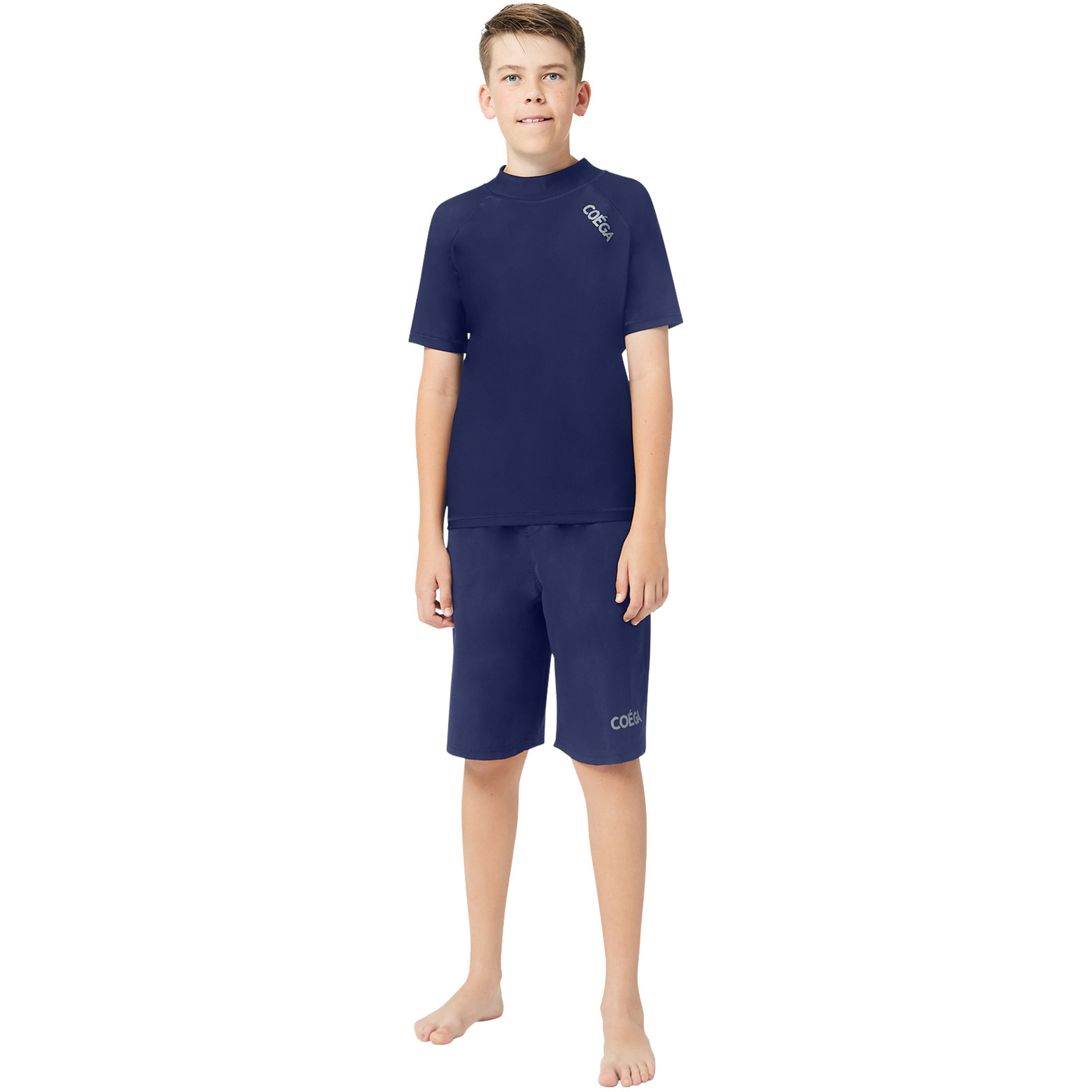 شورت كويغا بويز بورد شورت مع خصر مطاطي - بلون كحلي صلب-sports-boys-clothing-swimwear-image-2