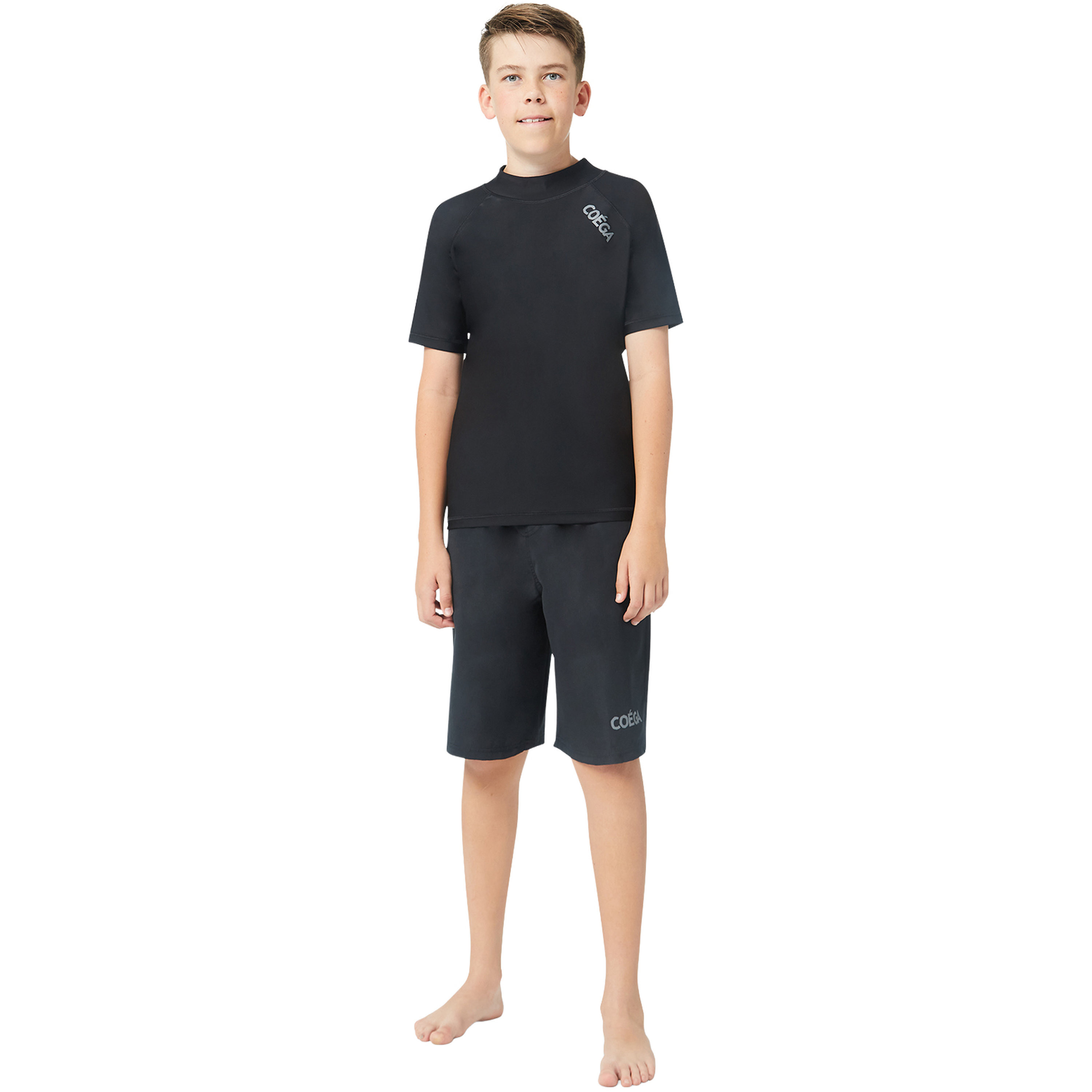 Coega Boys Boardshorts with Elastic Waist - Solid Black-sports-boys-clothing-swimwear-image-2