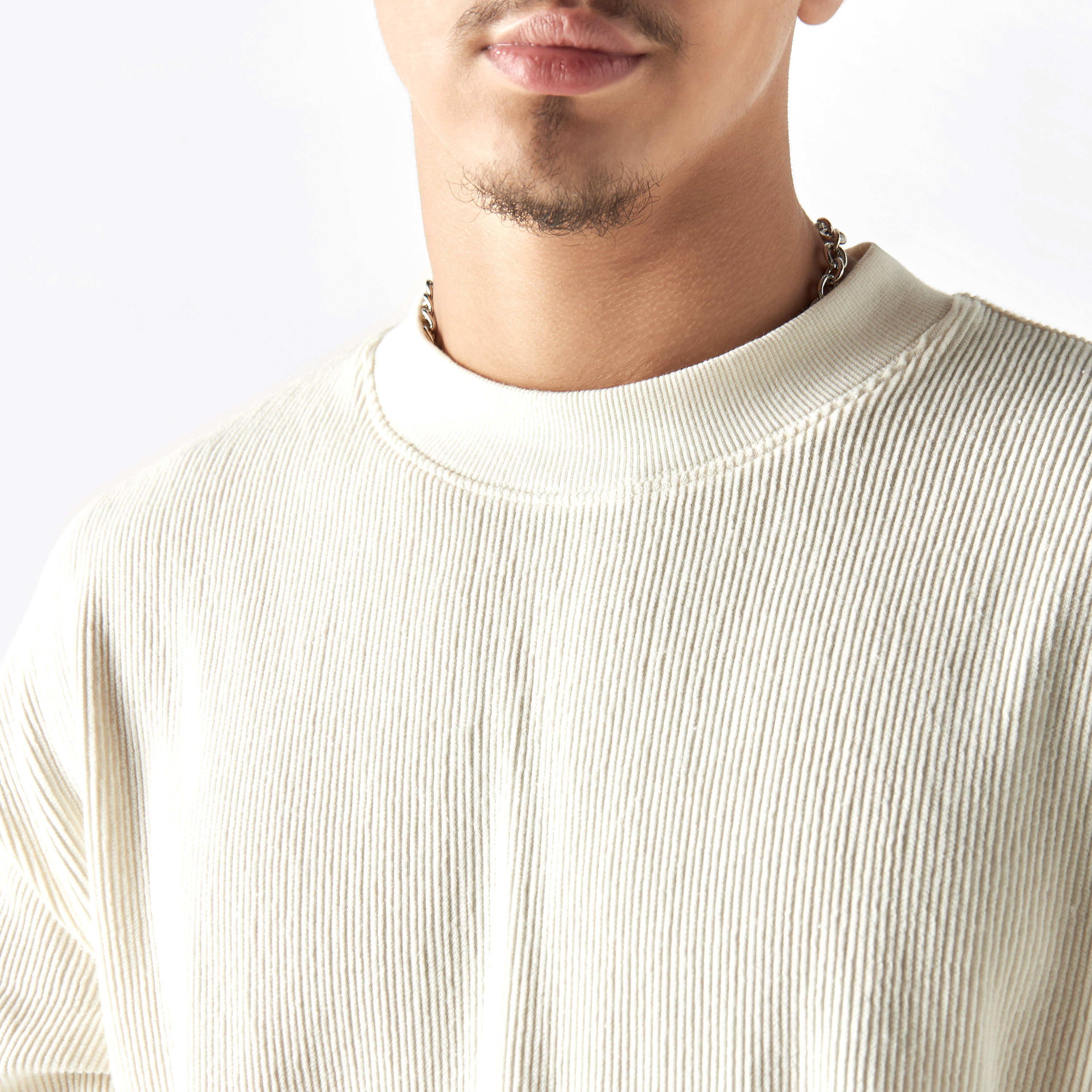 Ribbed crew cheap neck sweatshirt