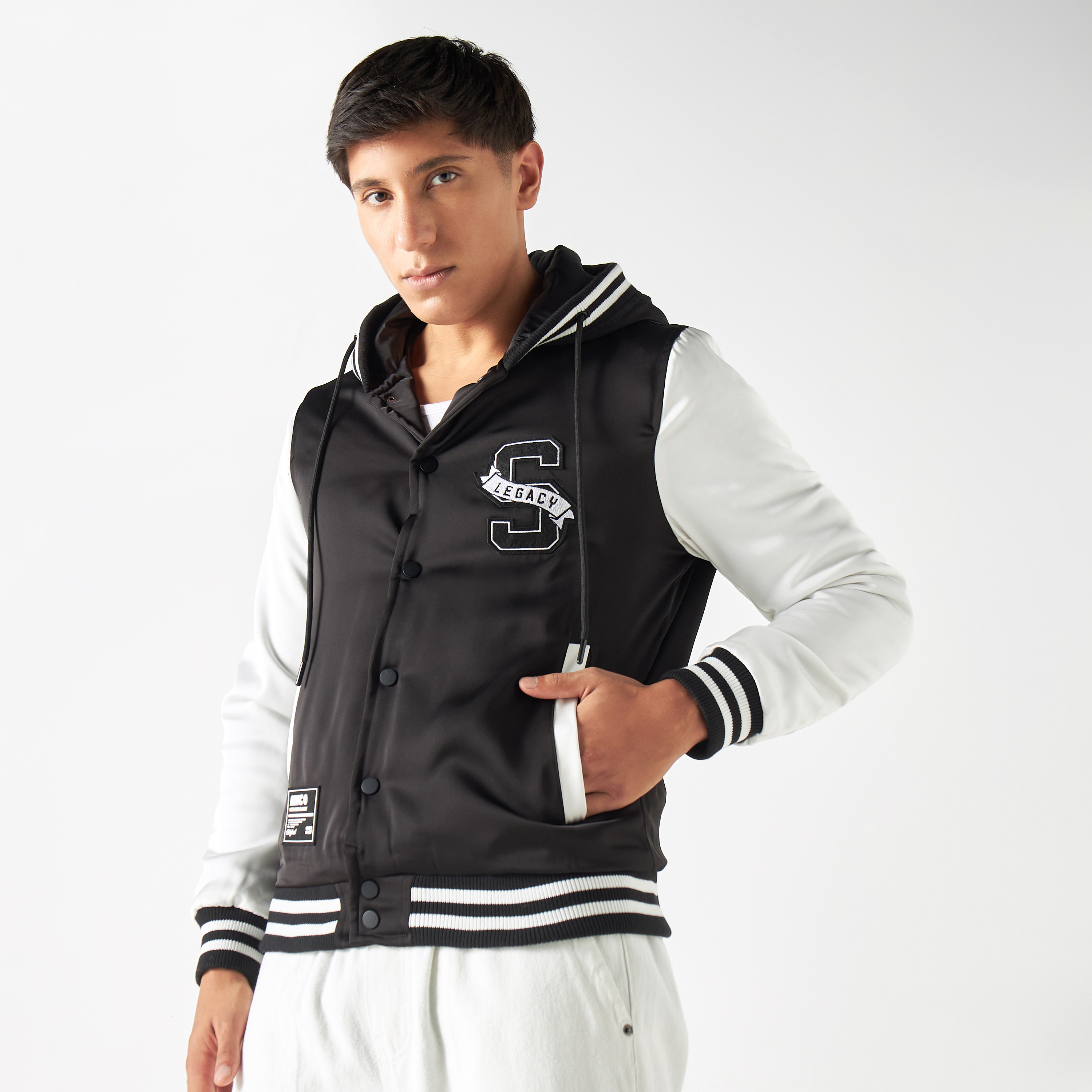 Embroidered varsity jacket best sale