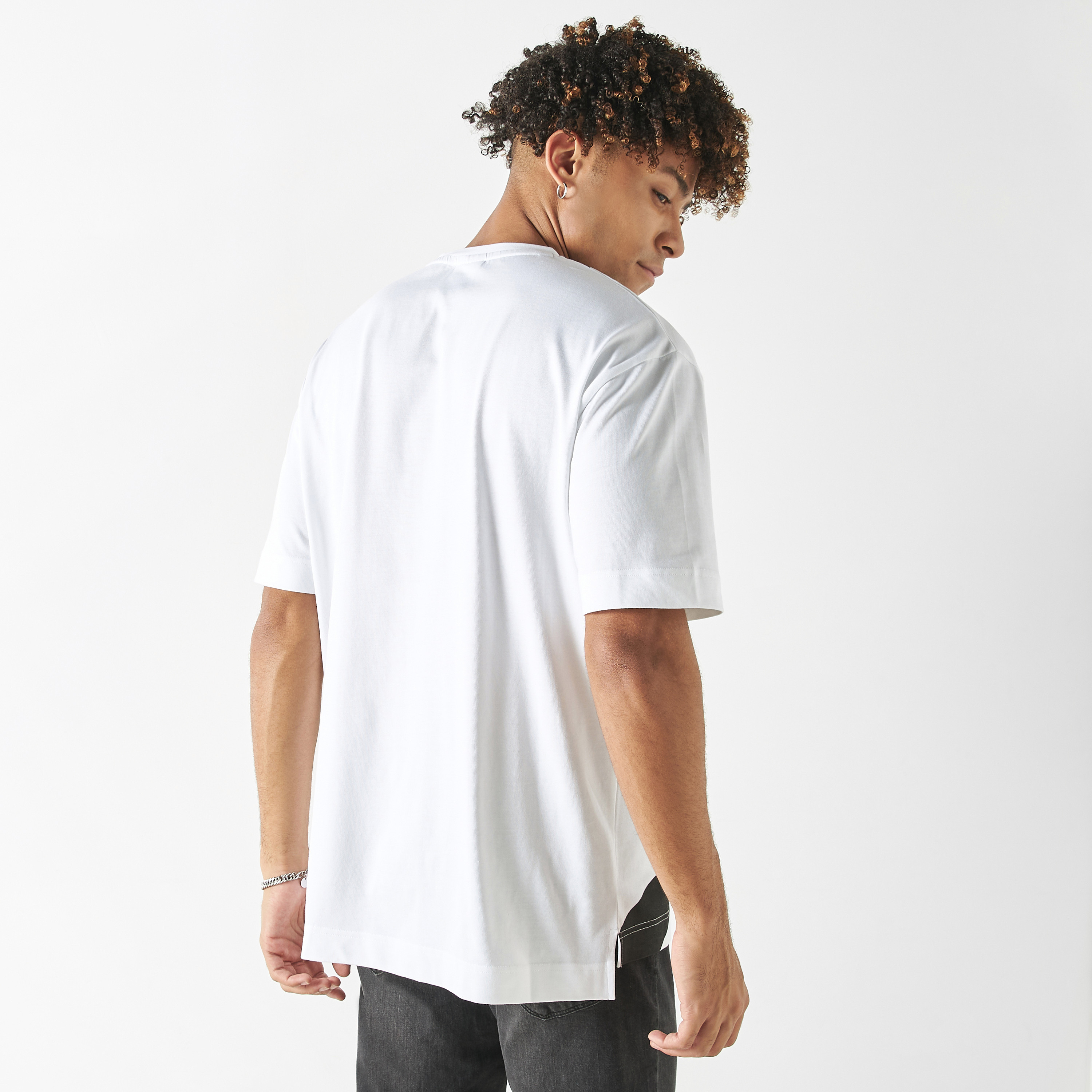 Shop Starter Slogan Print T-shirt with Crew Neck and Short