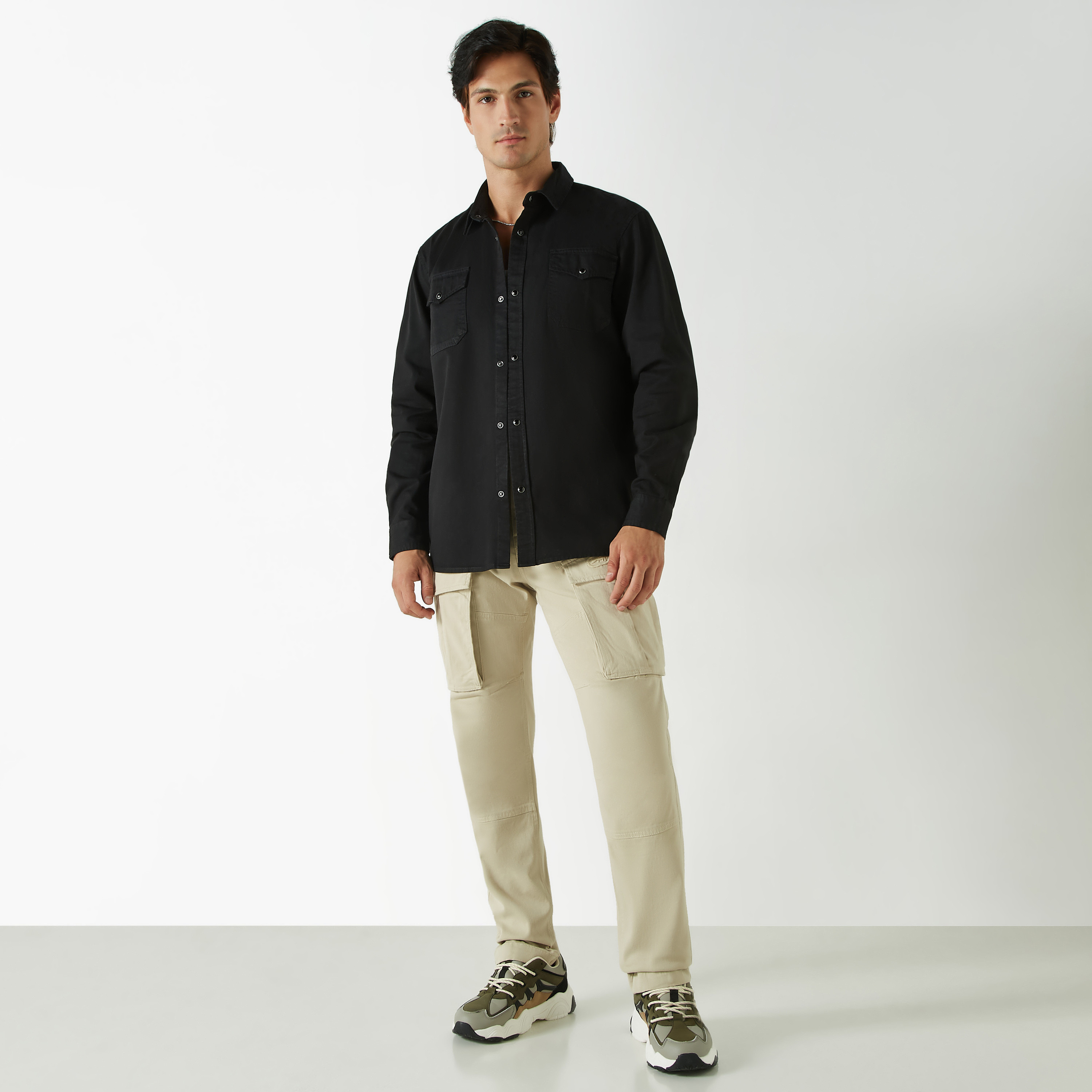 Ecko Solid Shirt with Long Sleeves and Pockets-men-clothing-shirts-image-6
