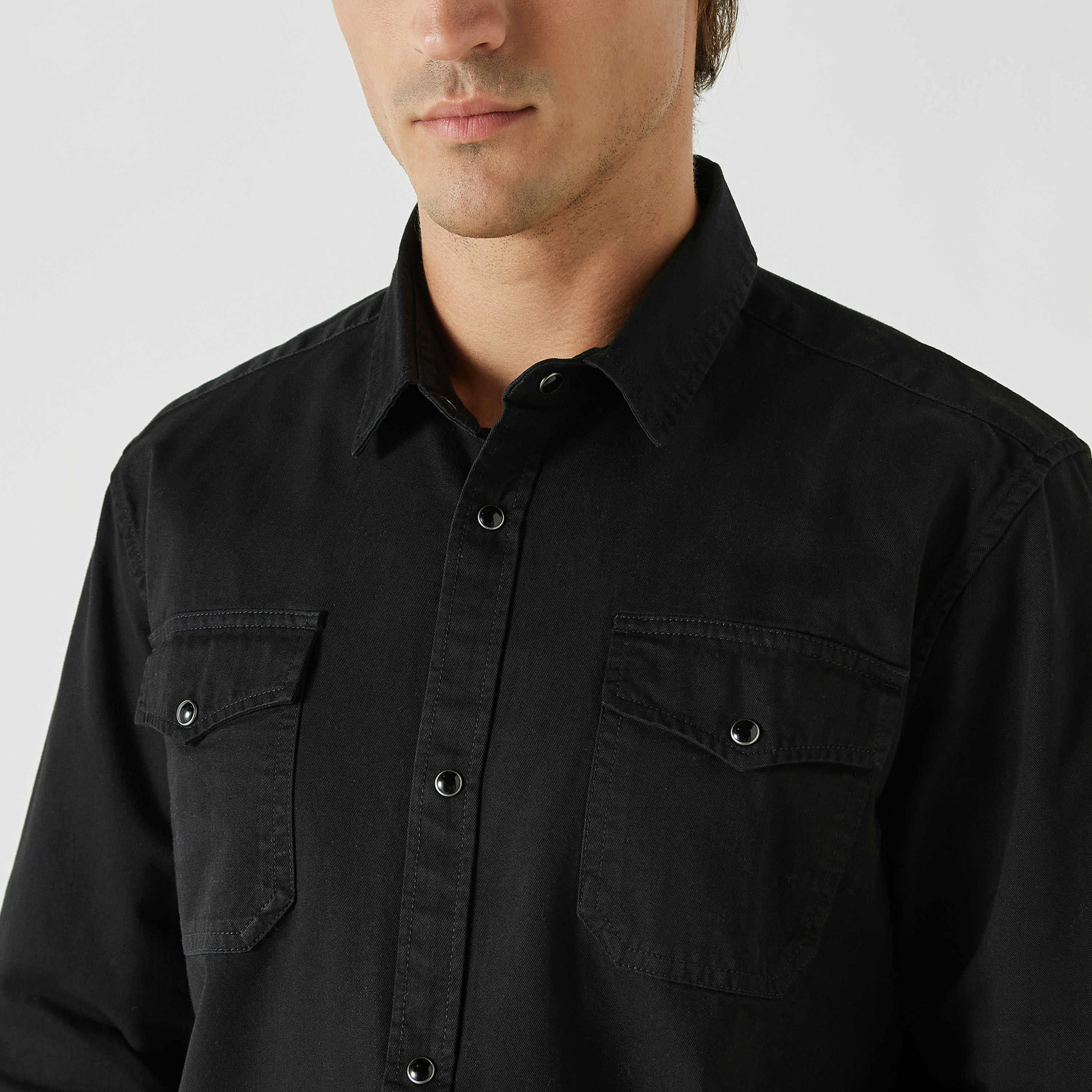 Ecko Solid Shirt with Long Sleeves and Pockets-men-clothing-shirts-image-8