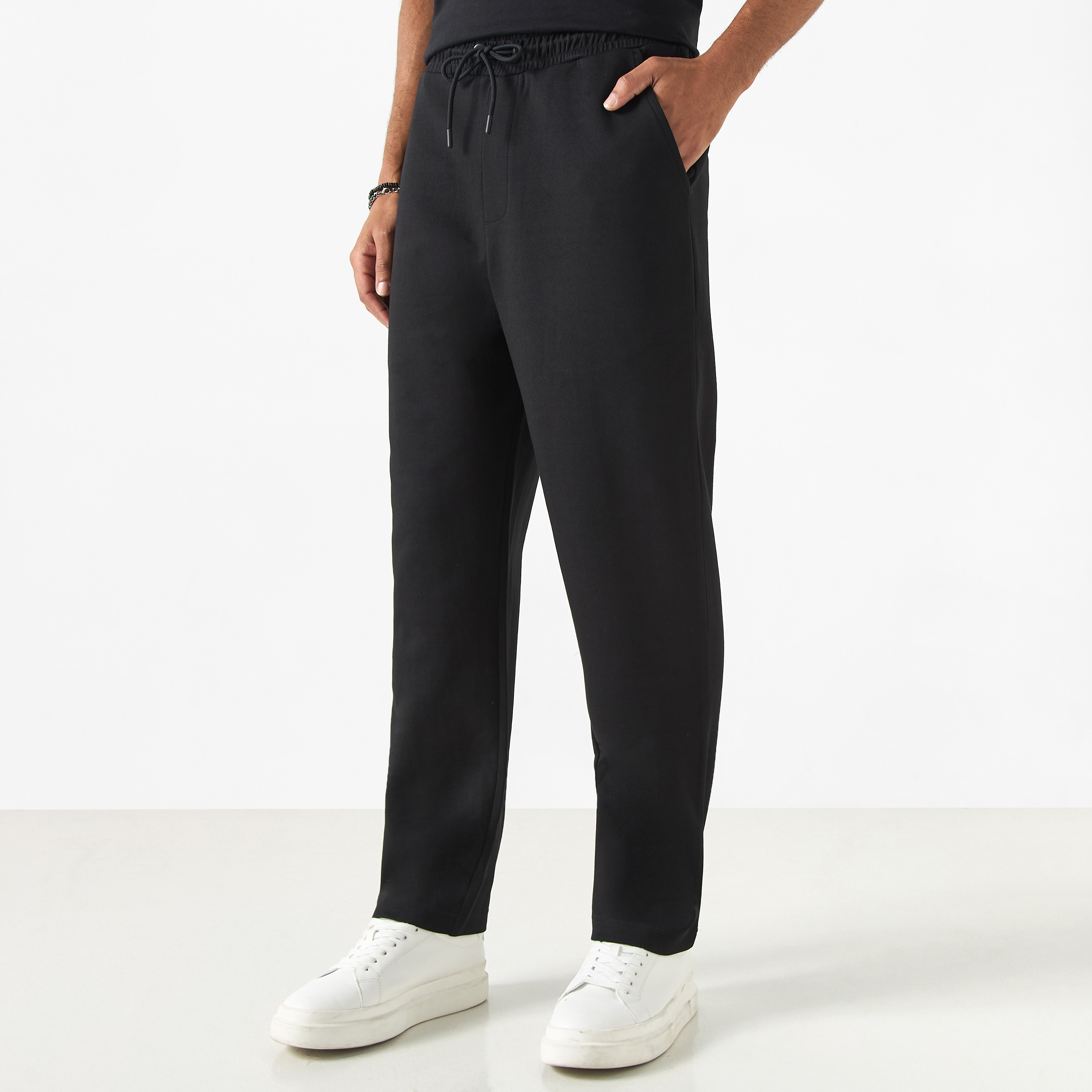 Buy Men s Track Pants with Drawstring Closure and Pockets Online Centrepoint UAE