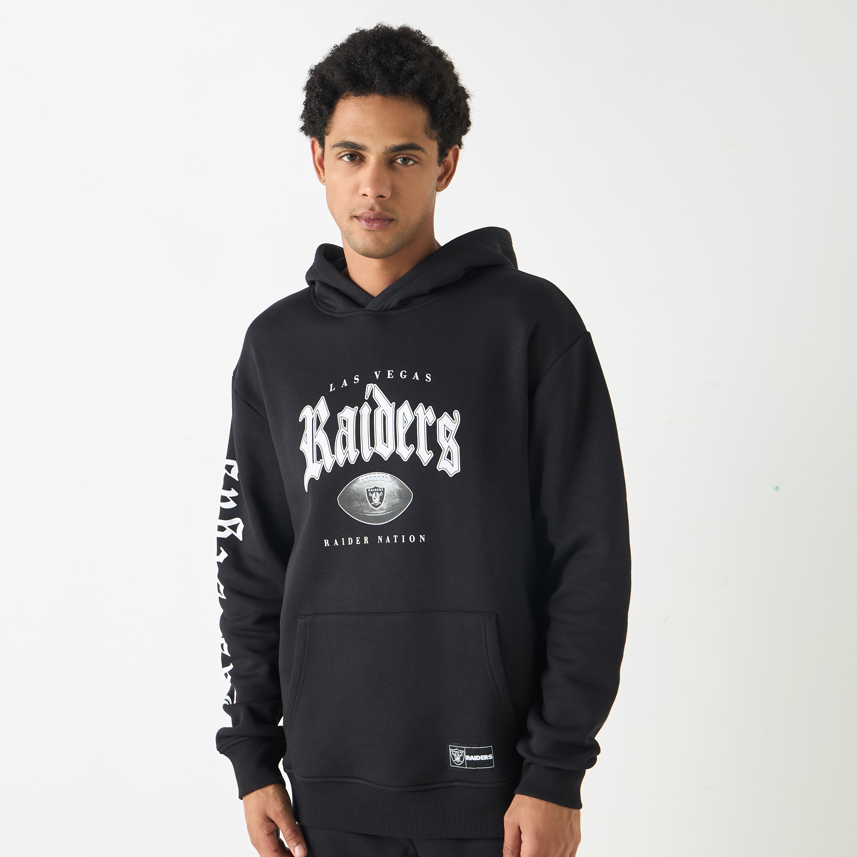 New York Raiders Raiders NFL Classic Logo Hoodie - Black Pullover