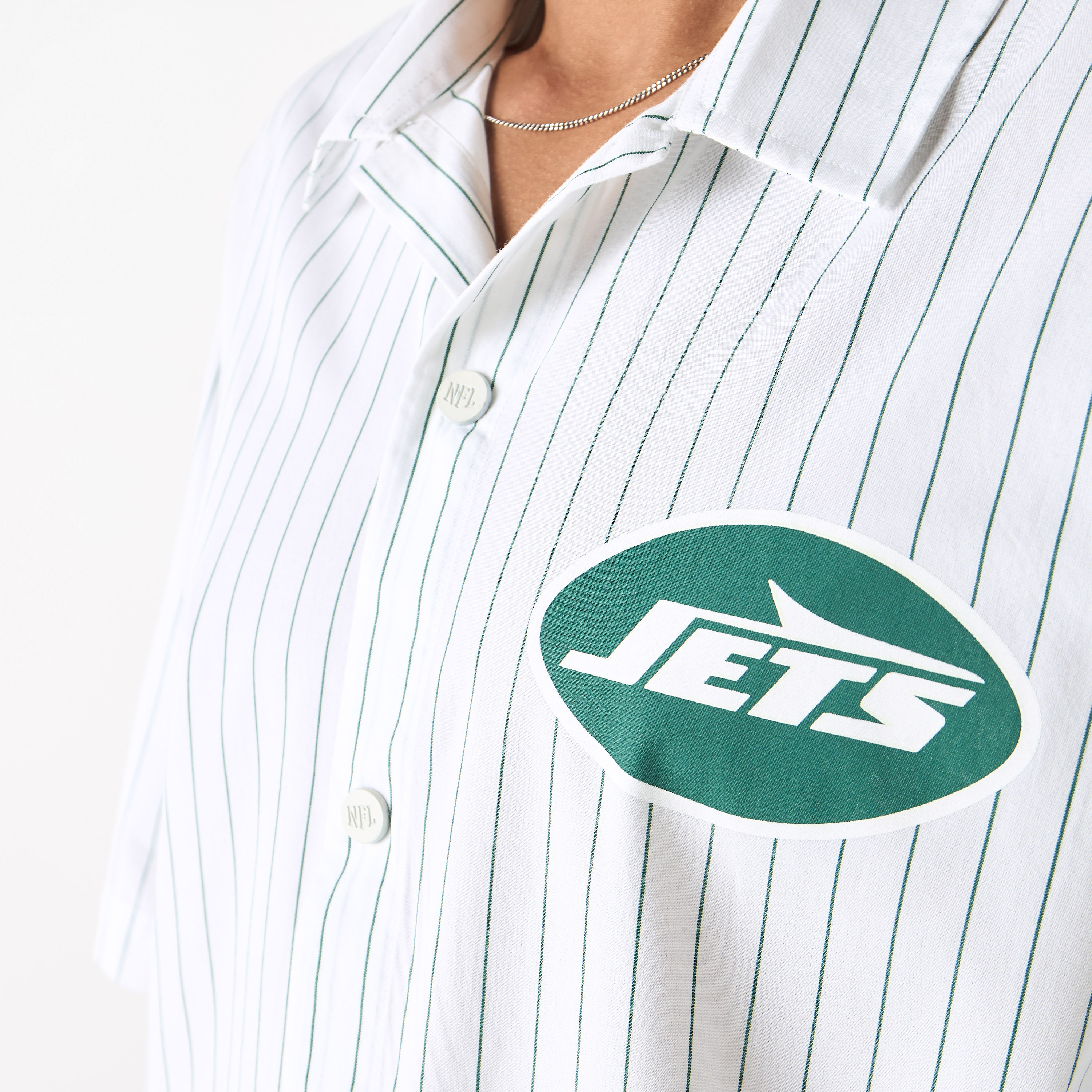 The New York Jets Logo Print Shirt with Short Sleeves-men-clothing-shirts-image-4